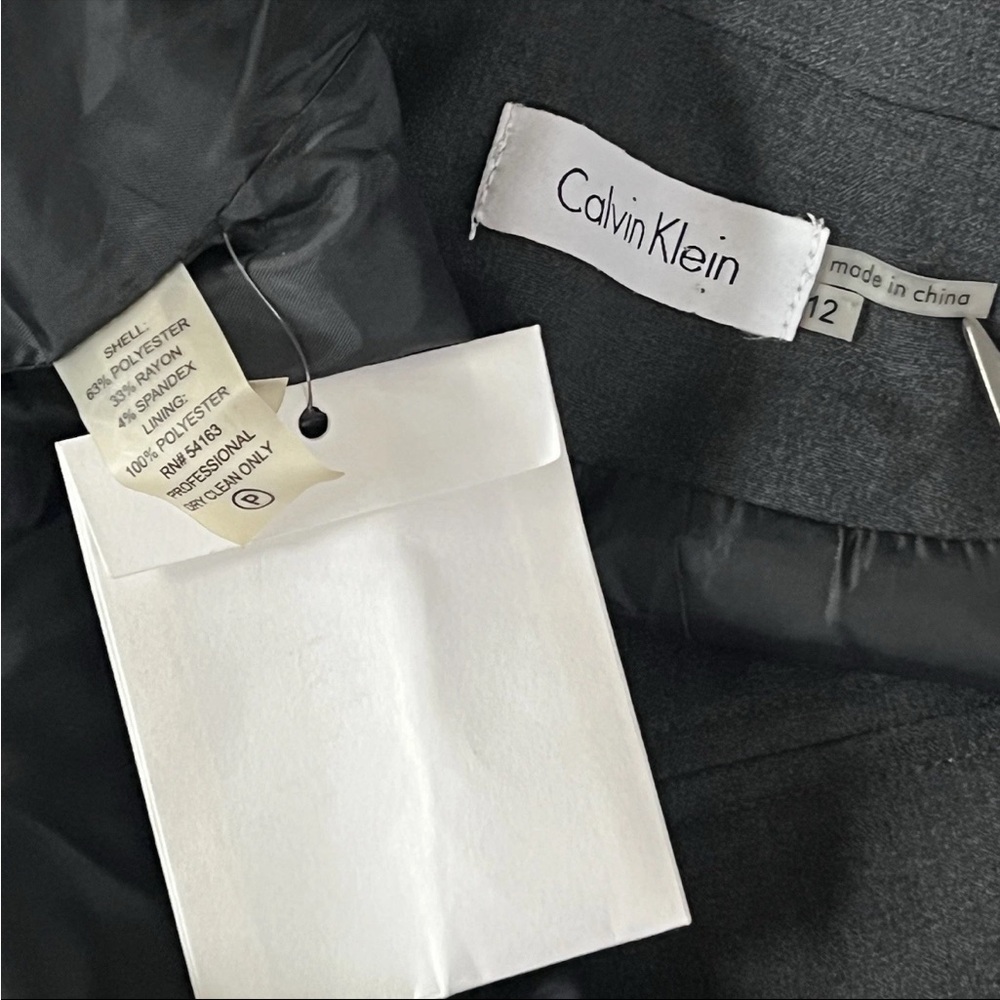 NWOT Calvin Klein Knee Length Wrap Dress Womens 12 Gray Career Corpcore Classic - Picture 4 of 9